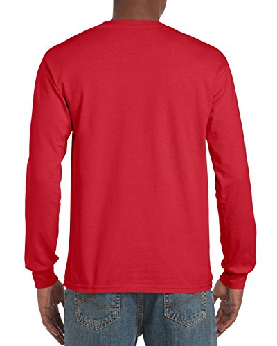 Gildan Men's Ultra Cotton Long Sleeve T-Shirt, Style G2400, Red, X-Large