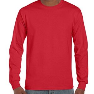 Gildan Men's Ultra Cotton Long Sleeve T-Shirt, Style G2400, Red, X-Large