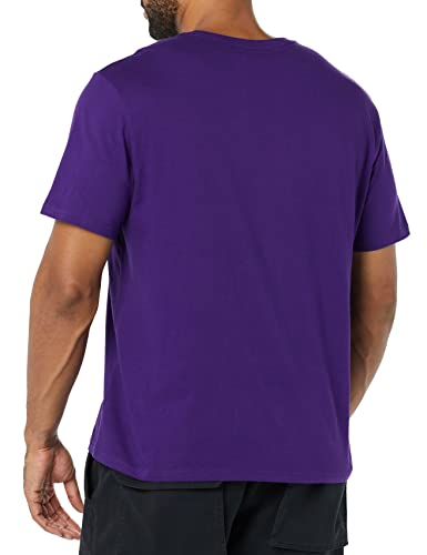 Amazon Essentials Men's Slim-Fit Short-Sleeve Crewneck Pocket T-Shirt, Pack of 2, Black/Dark Purple, Large