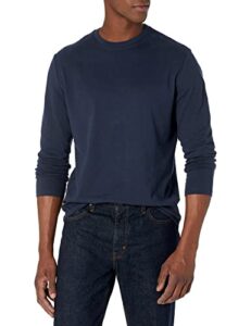 amazon essentials men's slim-fit long-sleeve t-shirt, navy, medium