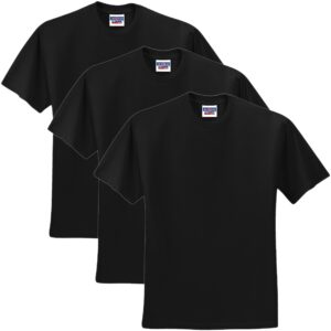 jerzees men's dri-power short sleeve t-shirt (pocket & no, pocket-3 pack-black, x-large