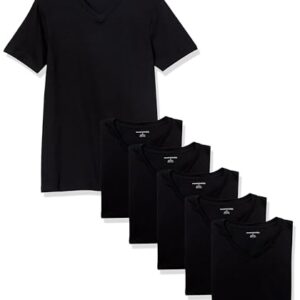 Amazon Essentials Men's V-Neck Undershirt, Pack of 6, Black, X-Large