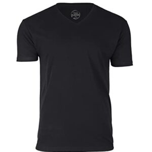 True Classic Tees | Premium Fitted Men's T-Shirt | V Neck | Black Tee Single | Large