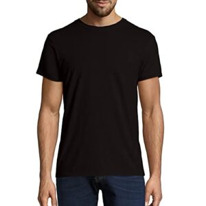 Hanes Men's Nano Premium Cotton T-Shirt (Pack of 2), Black, Medium