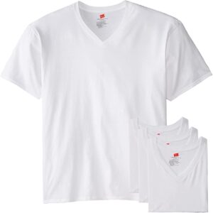 hanes men's size 3-pack man v-neckt-shirt, white, 5x-large/tall