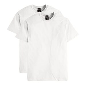 hanes men's nano premium cotton t-shirt (pack of 2), white, small