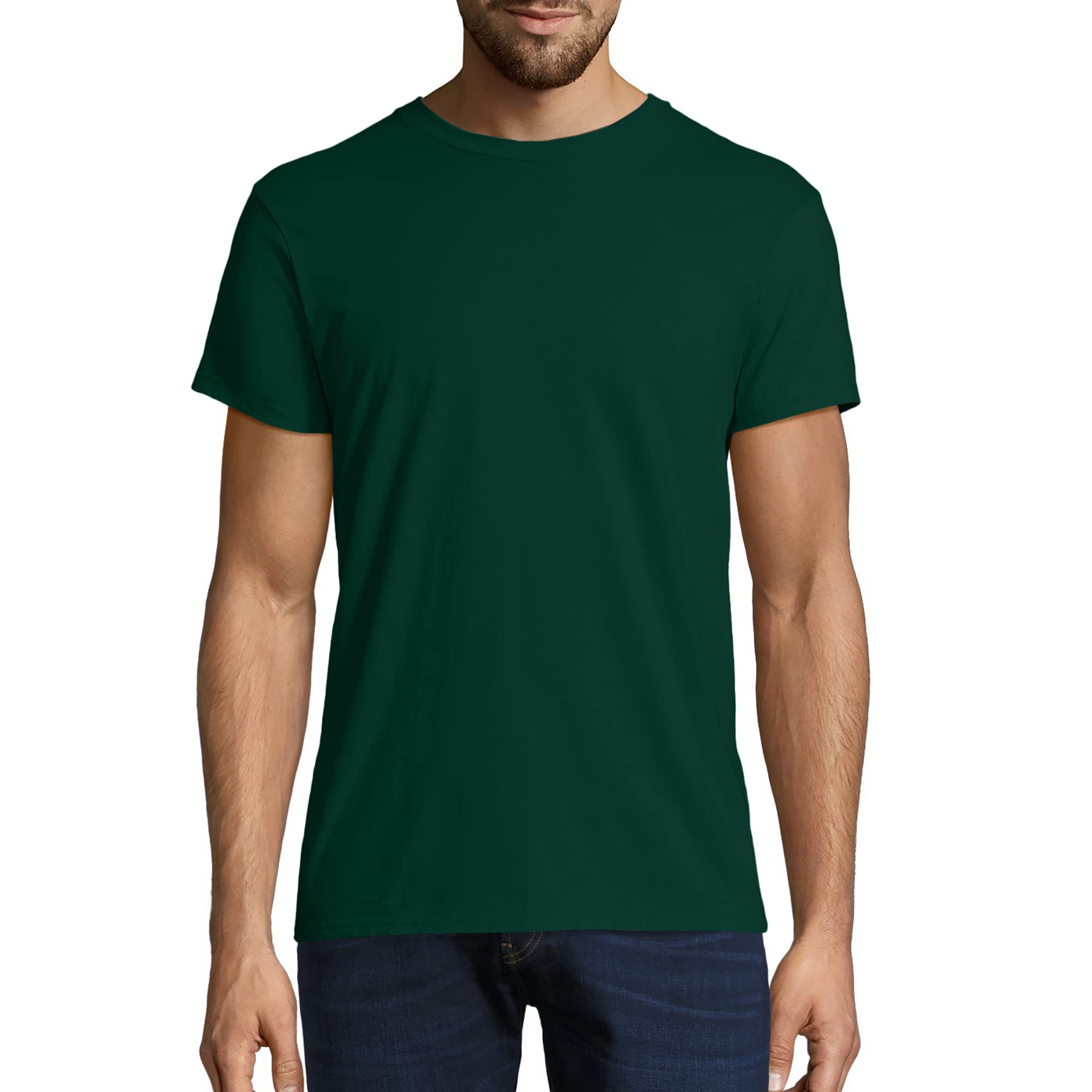 Hanes Men's Nano Premium Cotton T-Shirt (Pack of 2), Deep Forest, XX-Large