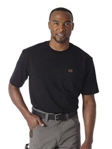 wrangler riggs workwear men's pocket t-shirt, black, xx-large