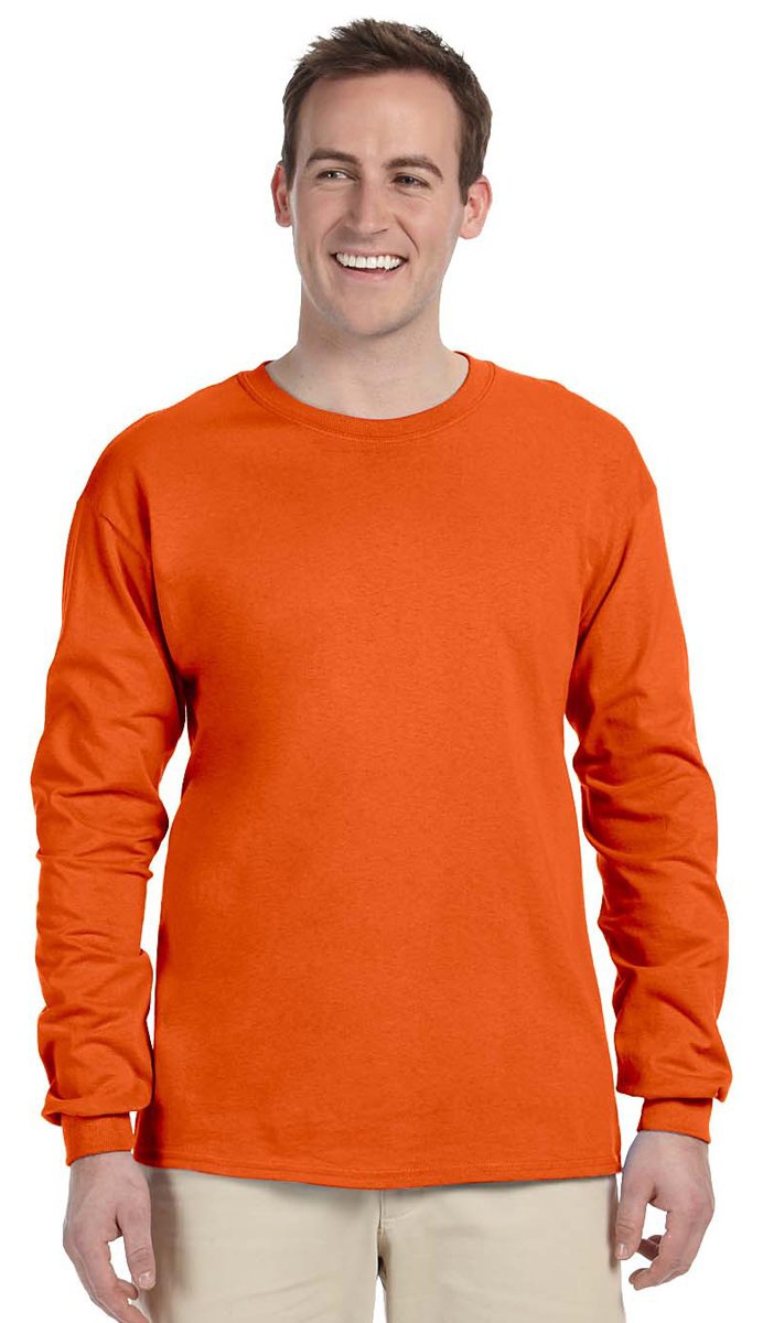 Fruit of the Loom Adult 5 oz. Long-Sleeve T-Shirt, BURNT ORANGE, XL