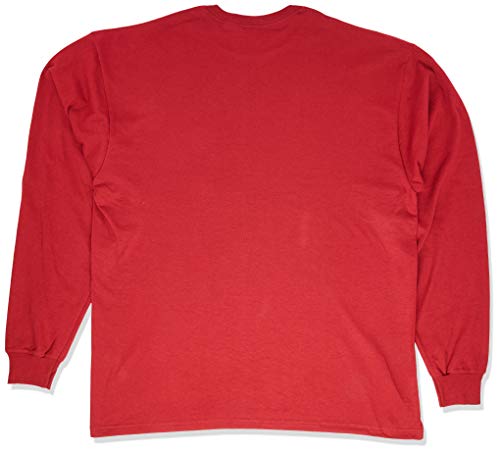 Soffe Men's Long-Sleeve Cotton T-Shirt, Cardinal, Large