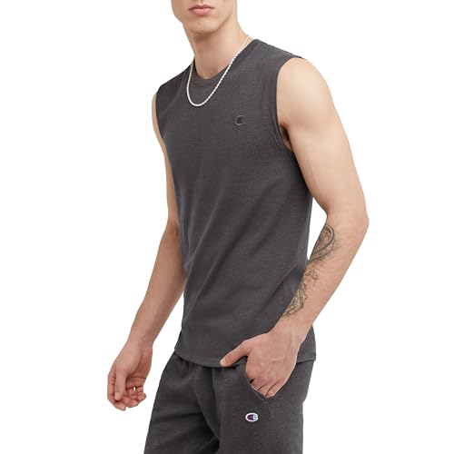 Champion mens Classic Jersey Muscle Tee Shirt, Granite Heather, X-Large US