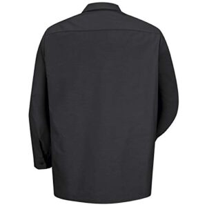 Red Kap Men's Industrial Work Shirt, Regular Fit, Long Sleeve, Black, 2X-Large