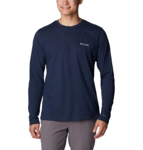 columbia men's thistletown hills long sleeve crew, collegiate navy heather, xx-large