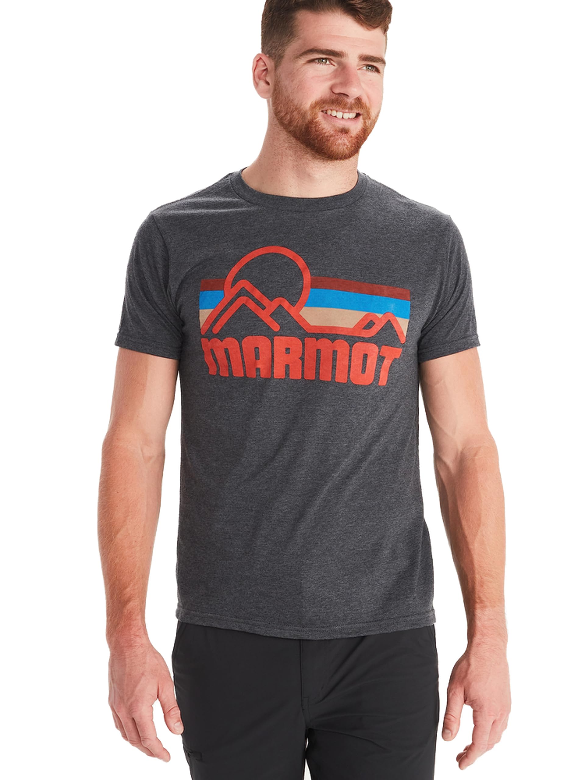 MARMOT Men's Coastal Short Sleeve T-Shirt, Charcoal Heather, Large