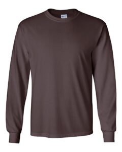 gildan 100% cotton long-sleeve t-shirt (g2400) tee x-large dark chocolate