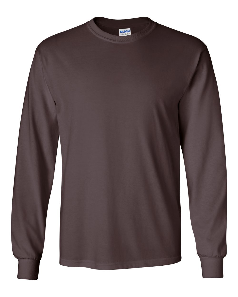 Gildan 100% Cotton Long-Sleeve T-shirt (G2400) Tee X-Large Dark Chocolate