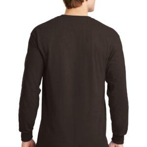 Gildan 100% Cotton Long-Sleeve T-shirt (G2400) Tee X-Large Dark Chocolate