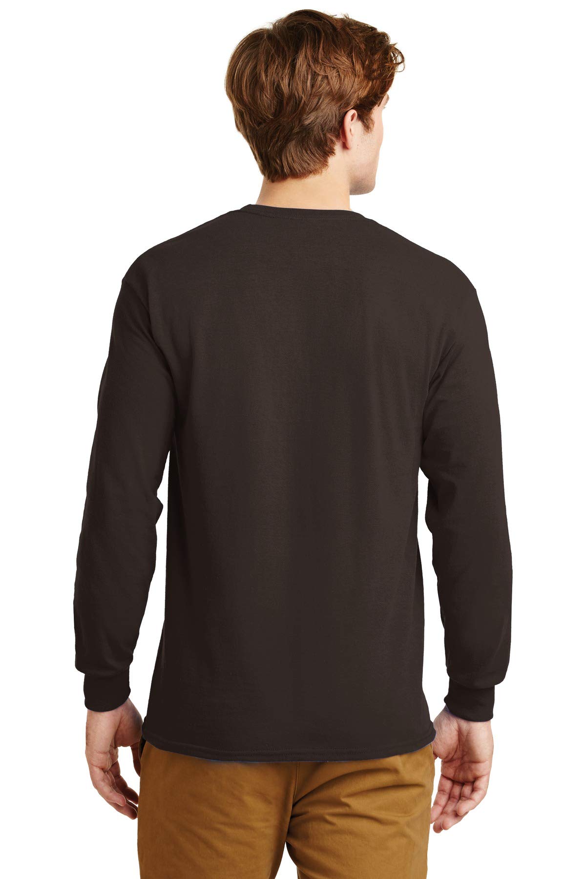 Gildan 100% Cotton Long-Sleeve T-shirt (G2400) Tee X-Large Dark Chocolate