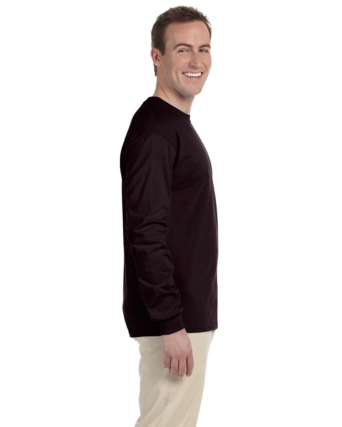 Gildan 100% Cotton Long-Sleeve T-shirt (G2400) Tee X-Large Dark Chocolate