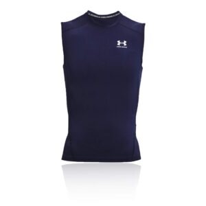 Under Armour Men's Armour HeatGear Compression Sleeveless T-Shirt , Midnight Navy (410)/White, Medium