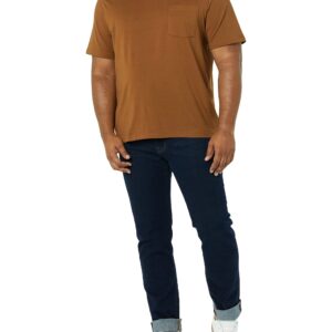 Amazon Essentials Men's Regular-Fit Short-Sleeve Crewneck Pocket T-Shirt, Pack of 2, Black/Brown, X-Large