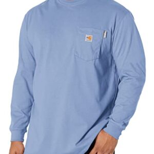 Carhartt Men's Flame Resistant Force Cotton Long Sleeve T-Shirt,Medium Blue,X-Large