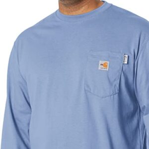 Carhartt Men's Flame Resistant Force Cotton Long Sleeve T-Shirt,Medium Blue,X-Large