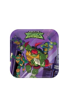 amscan (pkt) rise of the tmnt square paper plates 18cm (8 pk)