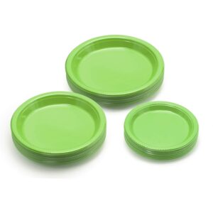 Exquisite 9 Inch. Dinner Plates Lime Green Plastic Plates Disposable, 50 Count Plate Set, Disposable Plates For Party, Heavy Duty Plastic Plates Disposable, Plastic Plates For Party, Party Plates