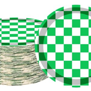 40 Pcs Green and White Checkered Green Race Car Party Supplies Checkered Flag Paper Plates 7"Green Checkered Paper Plates Green and White Plates for Racing Themed Race Car Birthday Party Decorations