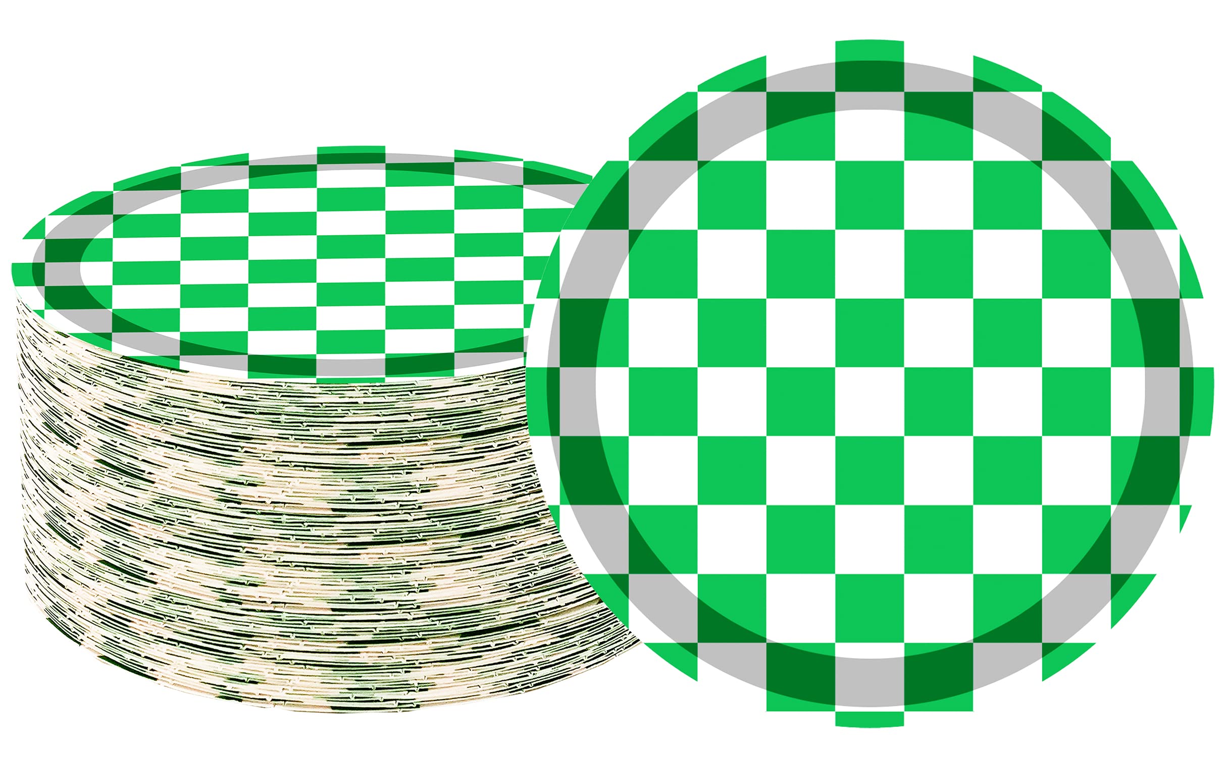 40 Pcs Green and White Checkered Green Race Car Party Supplies Checkered Flag Paper Plates 7"Green Checkered Paper Plates Green and White Plates for Racing Themed Race Car Birthday Party Decorations