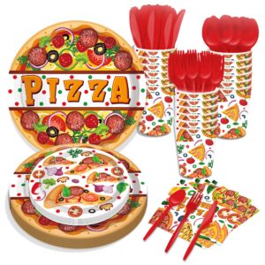 cc home pizza party themed party supplies pack pizza party decorations party pack- serves 16 - includes pizza party plates cups napkins