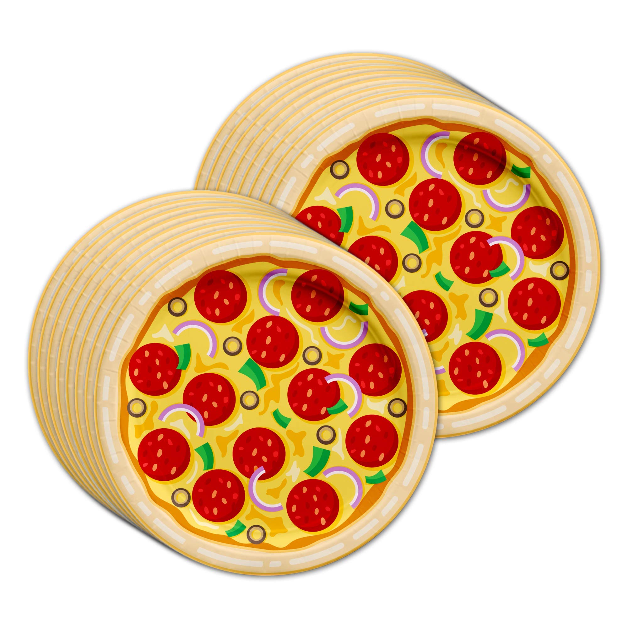 Pizza Birthday Party Supplies Set Plates Napkins Cups Tableware Kit for 16