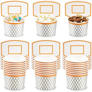 basketball hoop snack cups basketball party decorations paper basketball party supplies basketball kids' party cups for basketball themed party favors (24 pieces)
