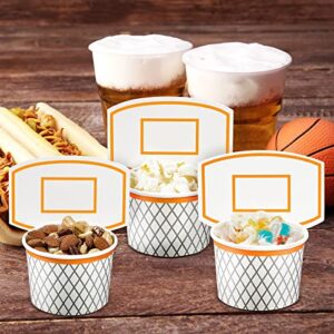 Basketball Hoop Snack Cups Basketball Party Decorations Paper Basketball Party Supplies Basketball Kids' Party Cups for Basketball Themed Party Favors (24 Pieces)