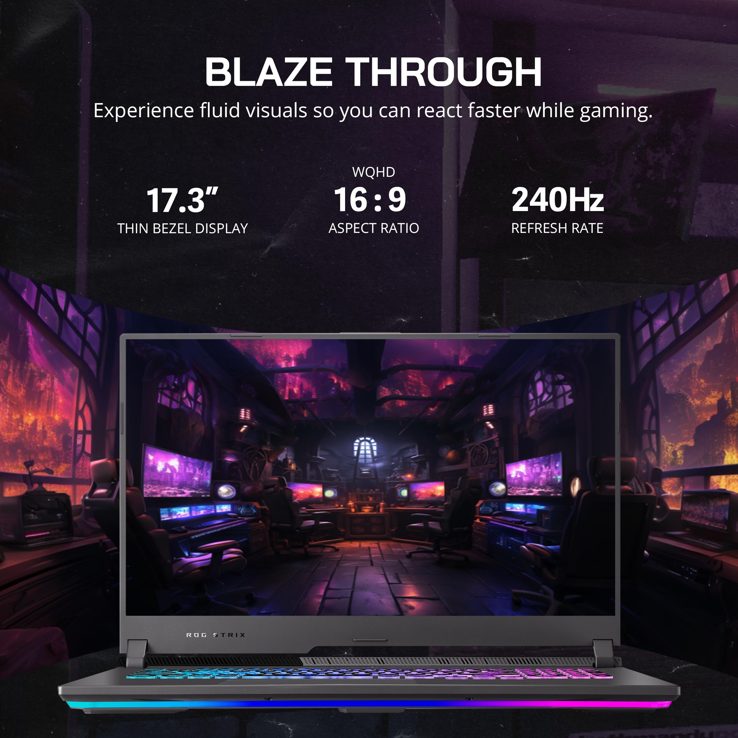 ASUS ROG Strix G17 17.3" WQHD 240Hz Gaming Laptop, AMD Ryzen 9 6900HX, GeForce RTX 3070Ti, 64GB DDR5 RAM, 4TB SSD, Wi-Fi 6E, ROG Intelligent Cooling, Gray, Win 11 Pro, 128GB Hotface Extension Set