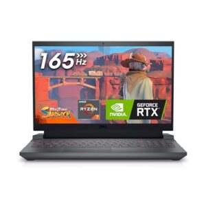 dell g15 5535 gaming laptop - 15.6-inch fhd (1920x1080) 165hz 3ms display, amd ryzen 7-7840hs processor, 16 gb ddr5 ram, 512 gb ssd, nvidia geforce rtx 4060, windows 11 home - dark shadow gray