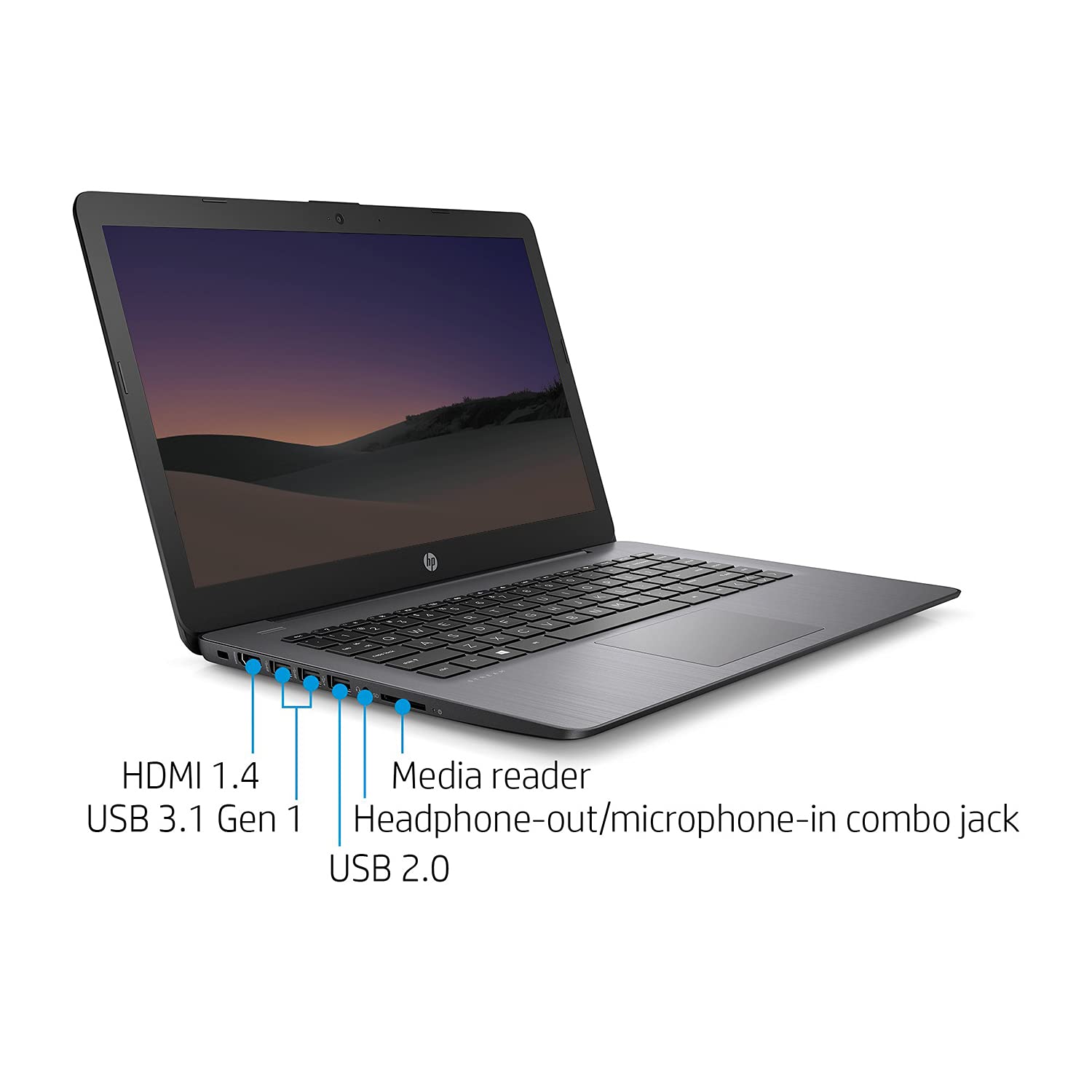 HP 2021 Newest Premium 14 inch HD Laptop, Intel Dual-Core Processor Up to 2.6GHz, 4GB RAM, 64GB eMMC Storage, Webcam, Bluetooth, HDMI, Wi-Fi, Brilliant Black, Windows 11 with 1 Year Microsoft 365