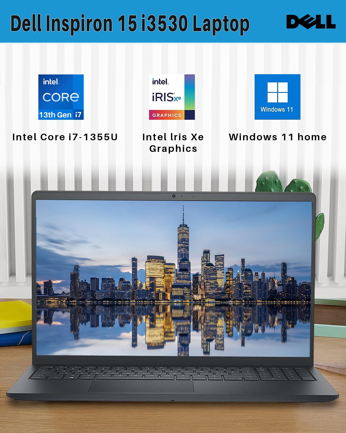 Dell Inspiron 15 2023 Newest Touchscreen Laptop for Business, 15.6" 1080p Anti-Glare,13th Gen Intel Core i7-1355U(Up to 5GHz, 10 Cores), 32GB RAM, 1TB SSD, Wi-Fi 6, Win 11 Home, Bundle with JAWFOAL