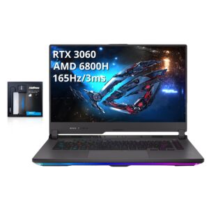 asus rog strix g15 15.6" 165hz wqhd gaming laptop, amd ryzen7 6800h, geforce rtx 3060, 32gb ddr5, 1tb ssd, rgb keyboard, vr-ready, gray, win 11 pro, 128gb hotface extension set