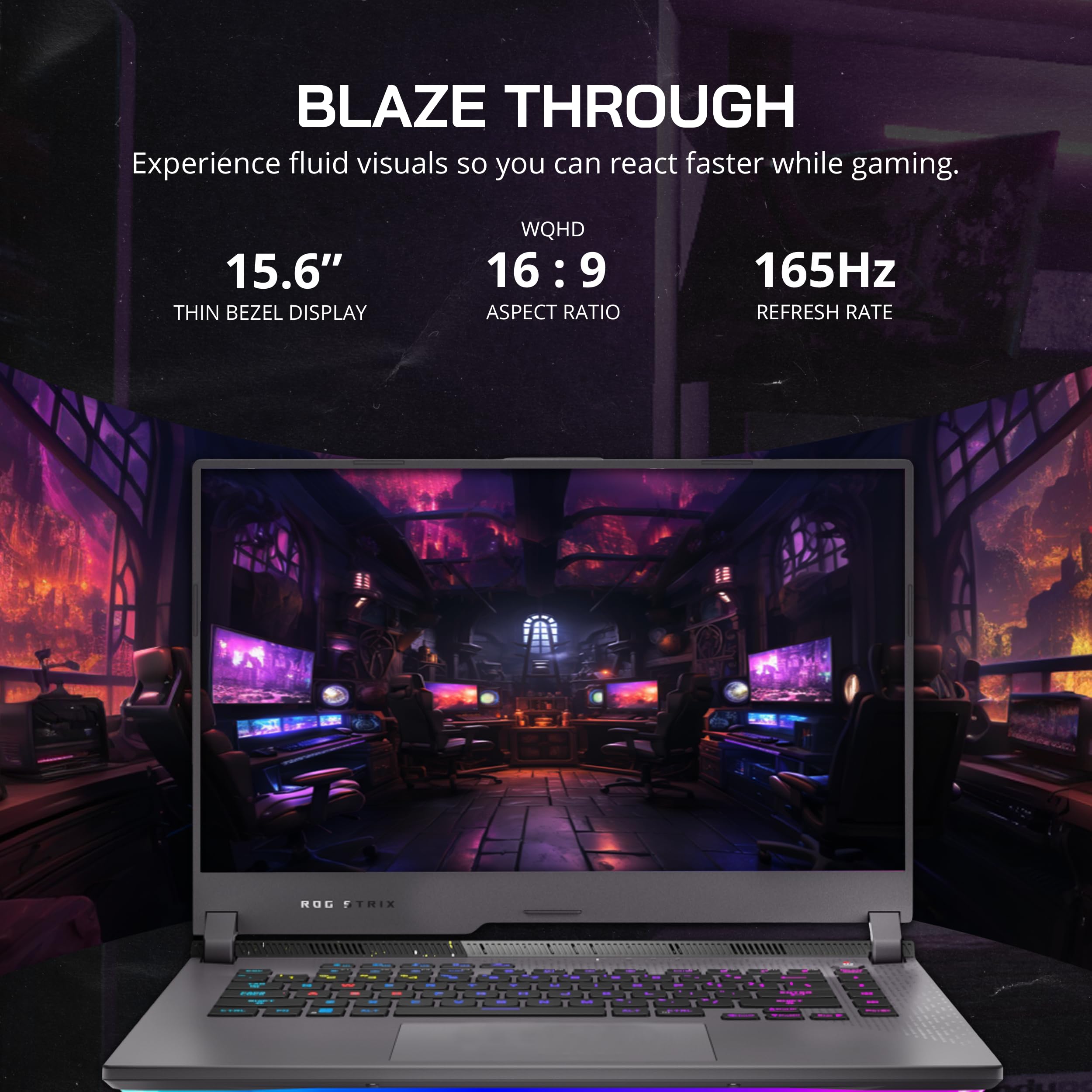 ASUS ROG Strix G15 15.6" 165Hz WQHD Gaming Laptop, AMD Ryzen7 6800H, GeForce RTX 3060, 32GB DDR5, 1TB SSD, RGB Keyboard, VR-Ready, Gray, Win 11 Pro, 128GB Hotface Extension Set