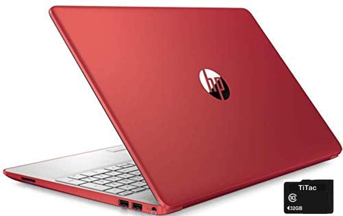 HP Pavilion 15 15.6-inch HD Laptop - Intel Pentium Processor - 8GB DDR4 - 128GB SSD - Webcam - USB-C - HDM - WiFi - Windows 10 S - Scarlet Red - TiTac Accessory (Renewed)