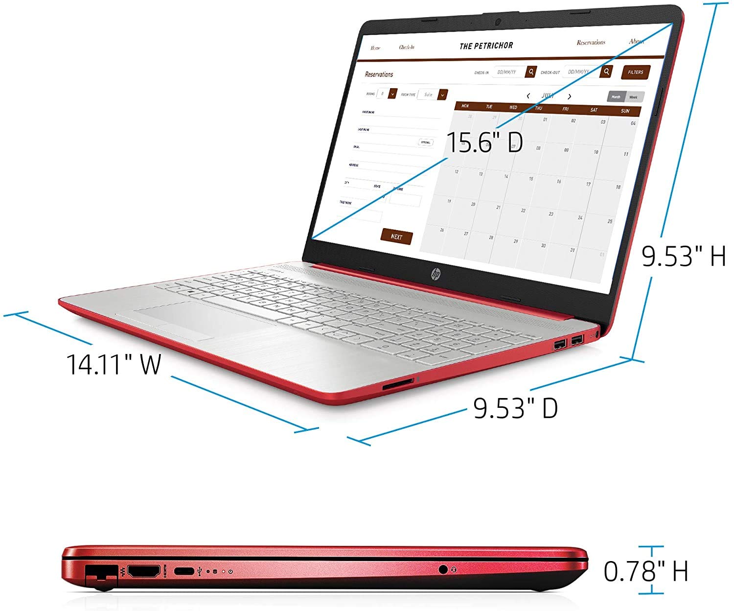 HP Pavilion 15 15.6-inch HD Laptop - Intel Pentium Processor - 8GB DDR4 - 128GB SSD - Webcam - USB-C - HDM - WiFi - Windows 10 S - Scarlet Red - TiTac Accessory (Renewed)