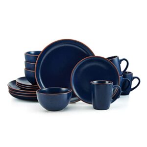pfaltzgraff hunter 16 piece dinnerware set, service for 4, blue
