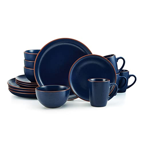 Pfaltzgraff Hunter 16 Piece Dinnerware Set, Service for 4, Blue