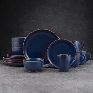 Pfaltzgraff Hunter 16 Piece Dinnerware Set, Service for 4, Blue