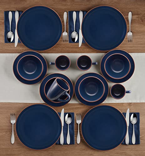 Pfaltzgraff Hunter 16 Piece Dinnerware Set, Service for 4, Blue