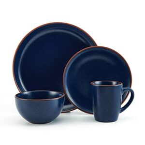 Pfaltzgraff Hunter 16 Piece Dinnerware Set, Service for 4, Blue