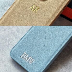 Custom Embossed iPhone Case - Personalized Leather Case for iPhone 15, 14, 13, 12, 11, XR, XS, X, 8, 7 Plus, Pro, Max, SE, Mini - Custom Text, Date, Name, Initials, Monogram, Engraving, Gift idea