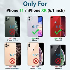 FNTCASE for iPhone 11 Phone Case: for iPhone XR Case with Kickstand & Holster Shockproof Military Grade Protective Cover - Dual Layer Full Protection Sturdy Matte Textured Drop Proof - 6.1 Inch Black